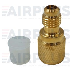 ADAPTADOR VALVULA DE CARGA DE 1/4 HEMBRA A 5/16 MACHO, MANGUERA R410