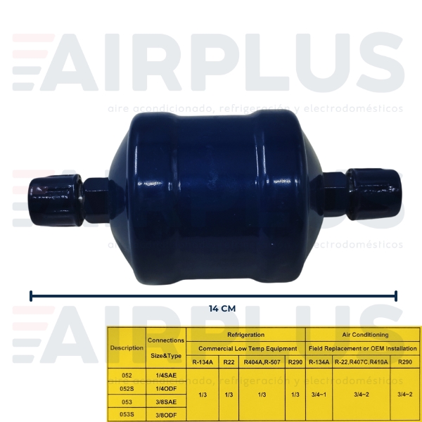 FIL-570-027_1 FILTRO DESHIDRATADOR ROSCABLE SAD-053 3/8 FLERE