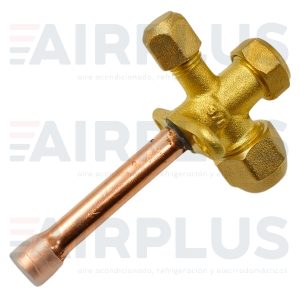 VALVULA PARA MINISPLIT RECTA DE 3 VIAS CONEXIÓN DE 3/8″