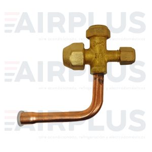 VALVULA PARA MINISPLIT CURVA DE 3 VIAS CONEXIÓN DE 3/8"